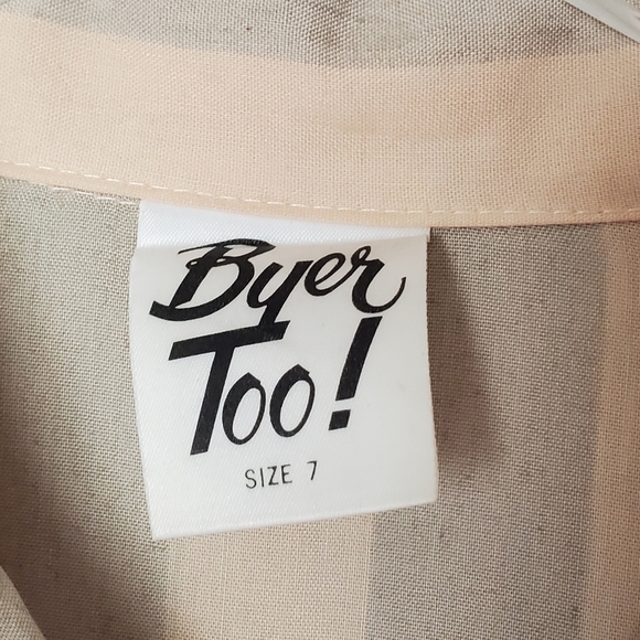 Vintage Byer Too! Cotton Blend Stripe Shirt Dress Made in the USA - Picture 4 of 5